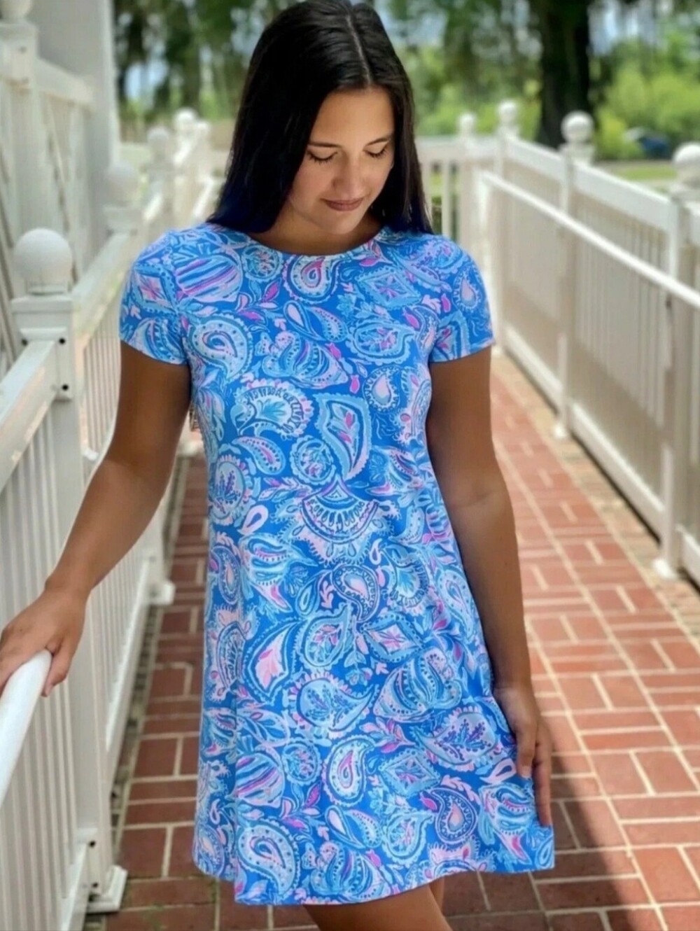 Lilly Pulitzer Kimi Dress Zanzibar Blue Fish Kiss Size XXL